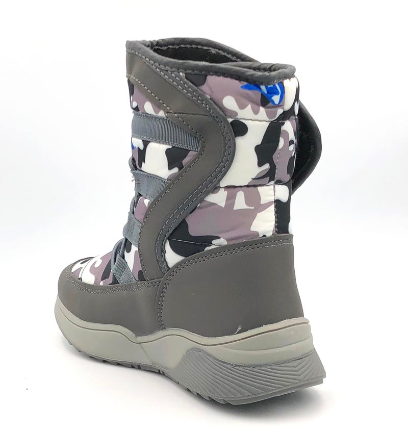 REDVOLUTION Girls Boys Warm Winter Flat Shoes Fashion Buckle Snow Boots(Toddler/Little Kid/Big Kid) (Small Kid 2 B(M), 450 Grey) - Image 5